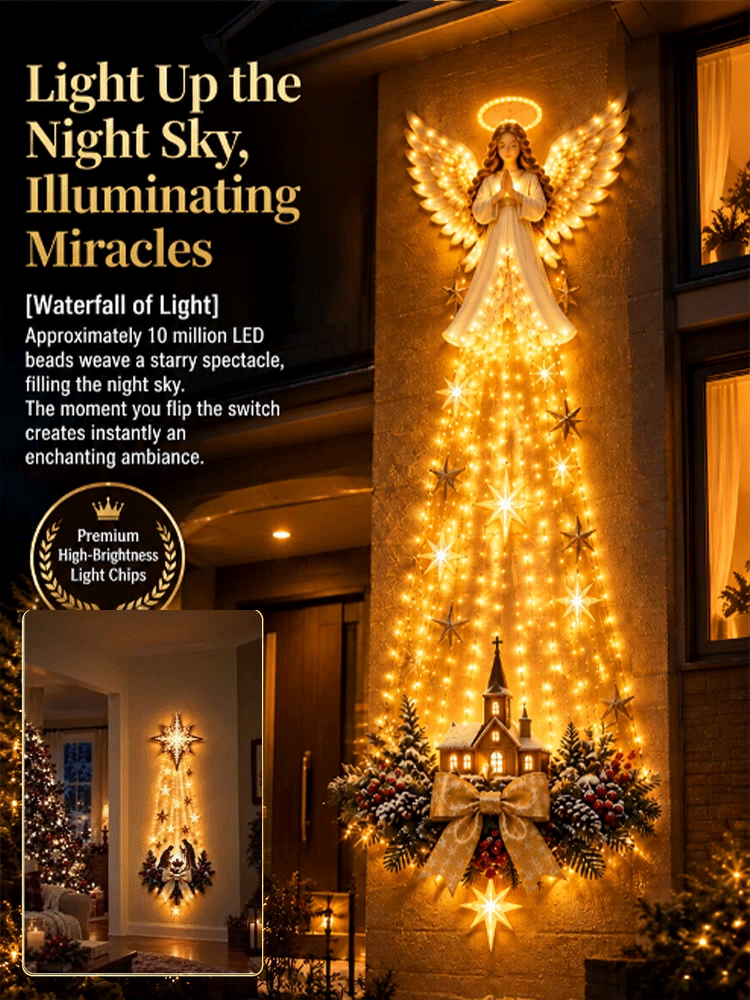 Bethlehem Star 3D Outdoor Wall Light | 10-ft Light Waterfall | Christmas & New Year Glow