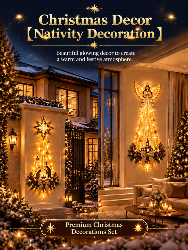 Bethlehem Star 3D Outdoor Wall Light | 10-ft Light Waterfall | Christmas & New Year Glow