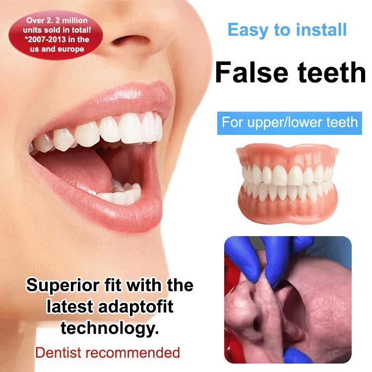 🏆 Cosmetic denture sets—snaps in instantly, secure and stays firmly in place.