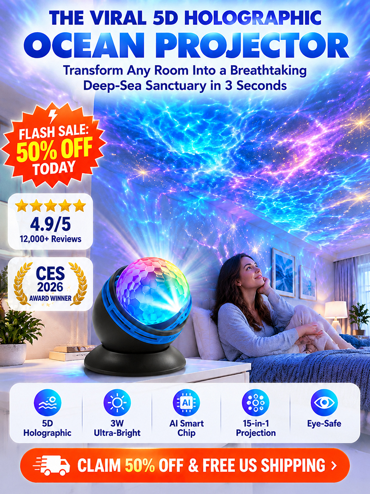 Topacme™ Deep Sea & Star Hologram Projector | Large-sphere projection & 4K immersive visuals. Instantly soothe your night!