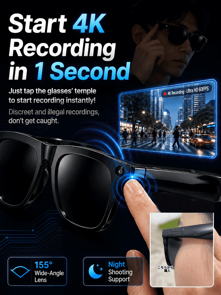 【Smart Color-Changing Touch Control Voice Control】AI Smart Glasses. 🕶️Features Auto-Focus & Smart Tint Tech!
