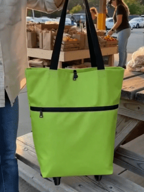 Foldable Rolling Shopping Bag | Max Capacity & Effortless Gliding—Save Your Back!
