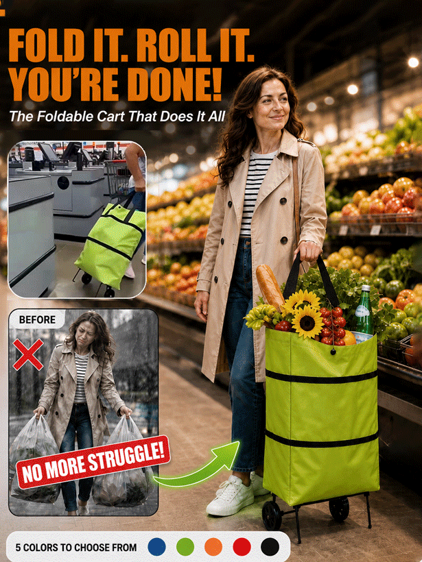Lightweight Collapsible Wheeled Tote | No More Heavy Lifting, Built for Heavy Loads—Stock Up for the Whole Week!
