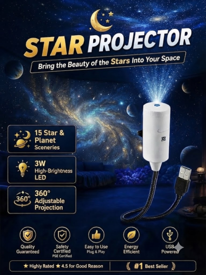 5D Galaxy Projector with Vegas Sphere Tech: Your Room & Car, Now a Planetarium.