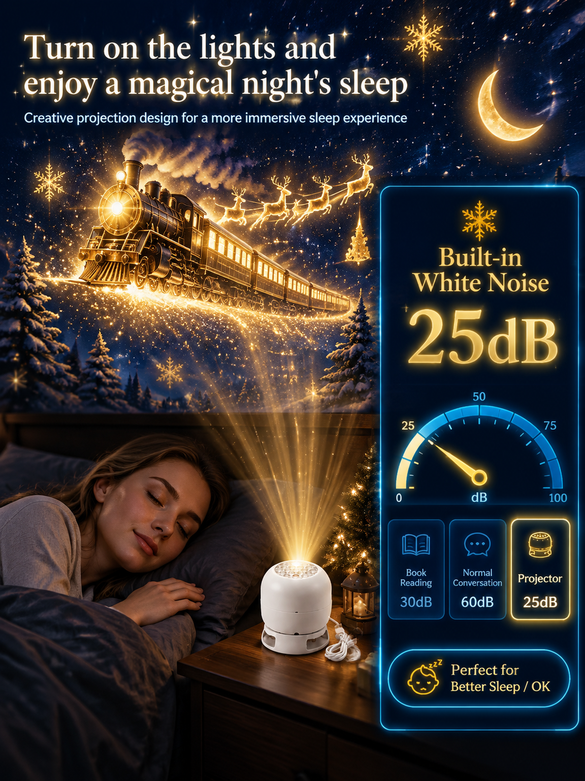 ElumiLand™ 5D Hologram Globe: 4K Ultra-HD design. Step into a Magical Christmas Village or Deep-Sea Wonderland in just 1 second.