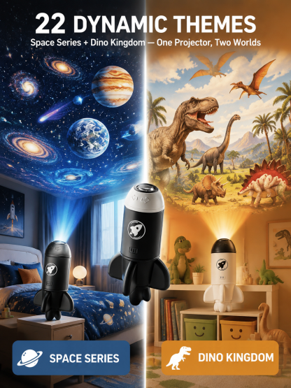 5D Holographic Dinosaur & Galaxy Projector: Powered by Las Vegas Sphere Tech, Turns Your Room & Car Into a Jurassic World in 1s!