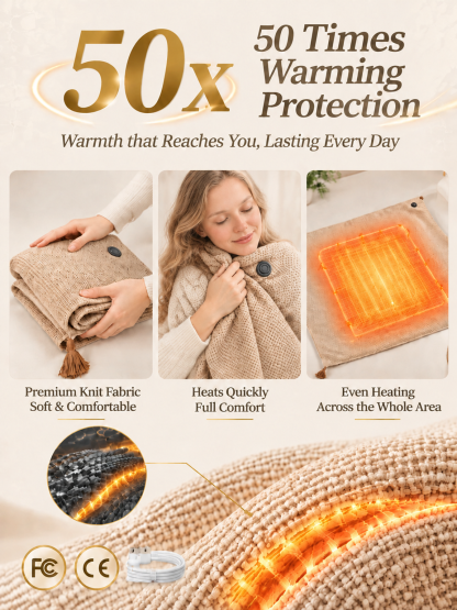 CozyKind™ Next-Gen 3-Sec Heated Graphene Cashmere Wrap | Your Wearable Heater, Perfect for Outdoors