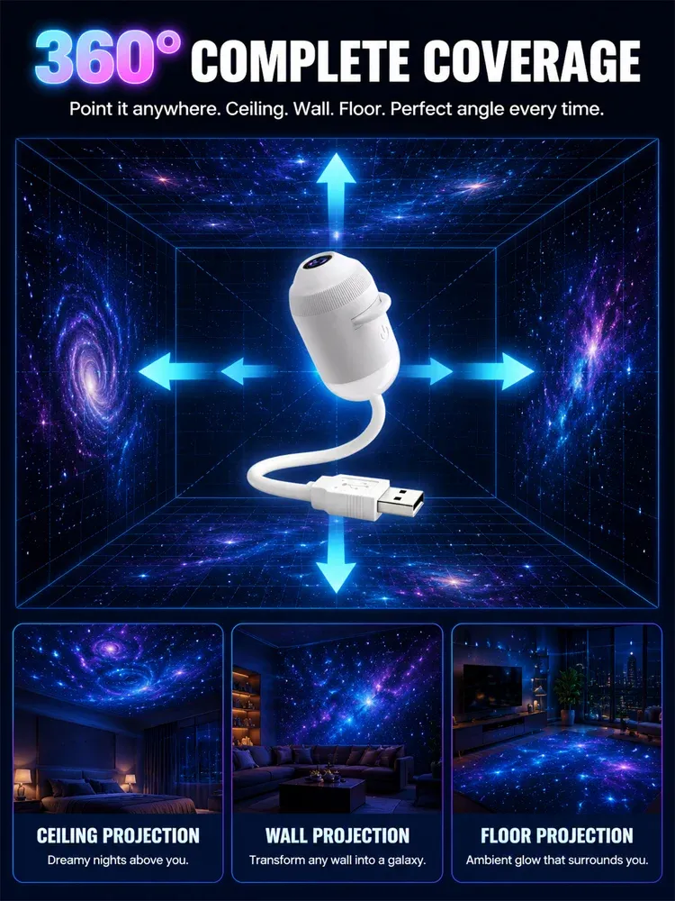 GALAXY™ Star Projector | Exclusive Vegas Sphere Tech, 360° Panoramic Galaxy