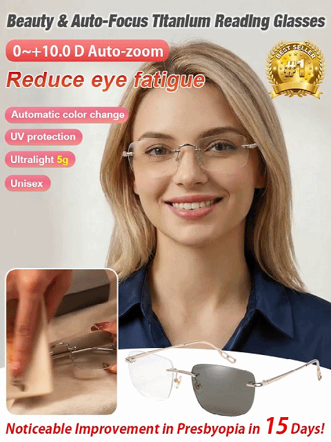 New color-changing zoom titanium alloy reading glasses