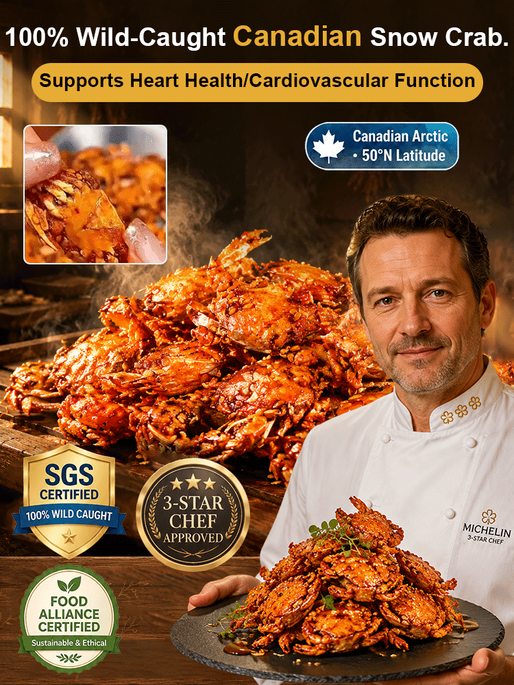 100% Wild Canadian Snow Crab | No Peeling Needed! 36 Crispy Layers & Rich Crab Roe!