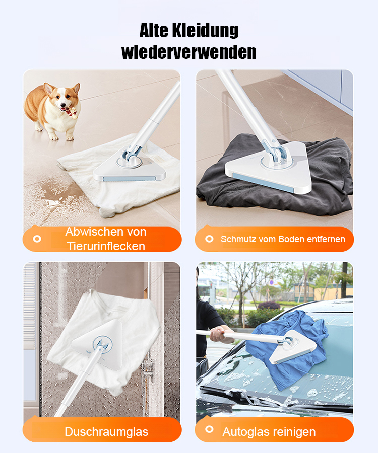 Automatischer Wischmopp, der die Hände sauber hält.