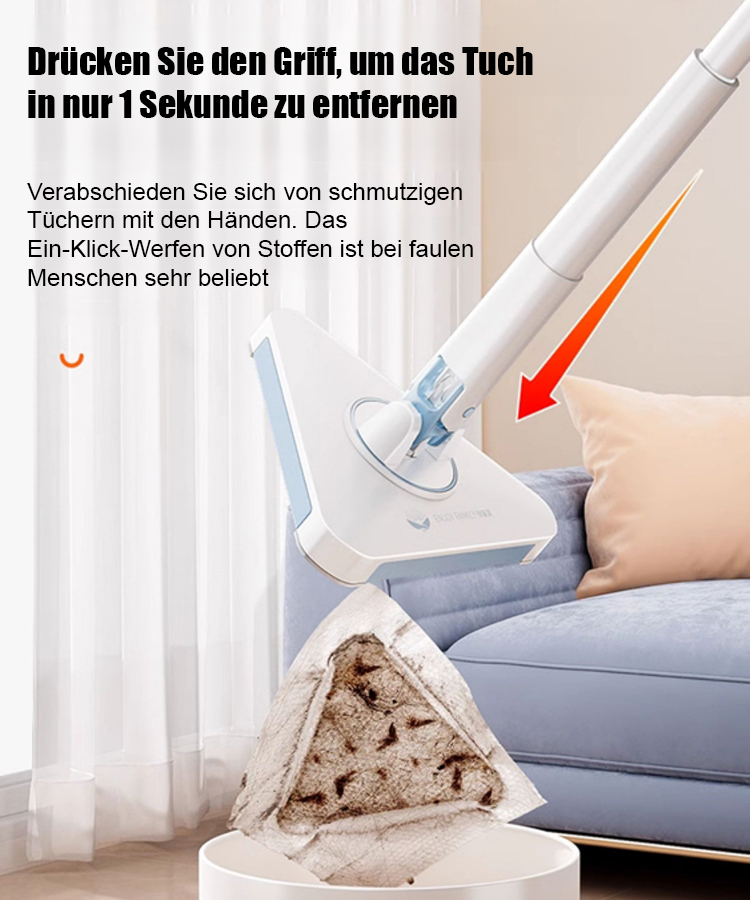 Automatischer Wischmopp, der die Hände sauber hält.