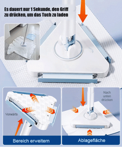 Automatischer Wischmopp, der die Hände sauber hält.