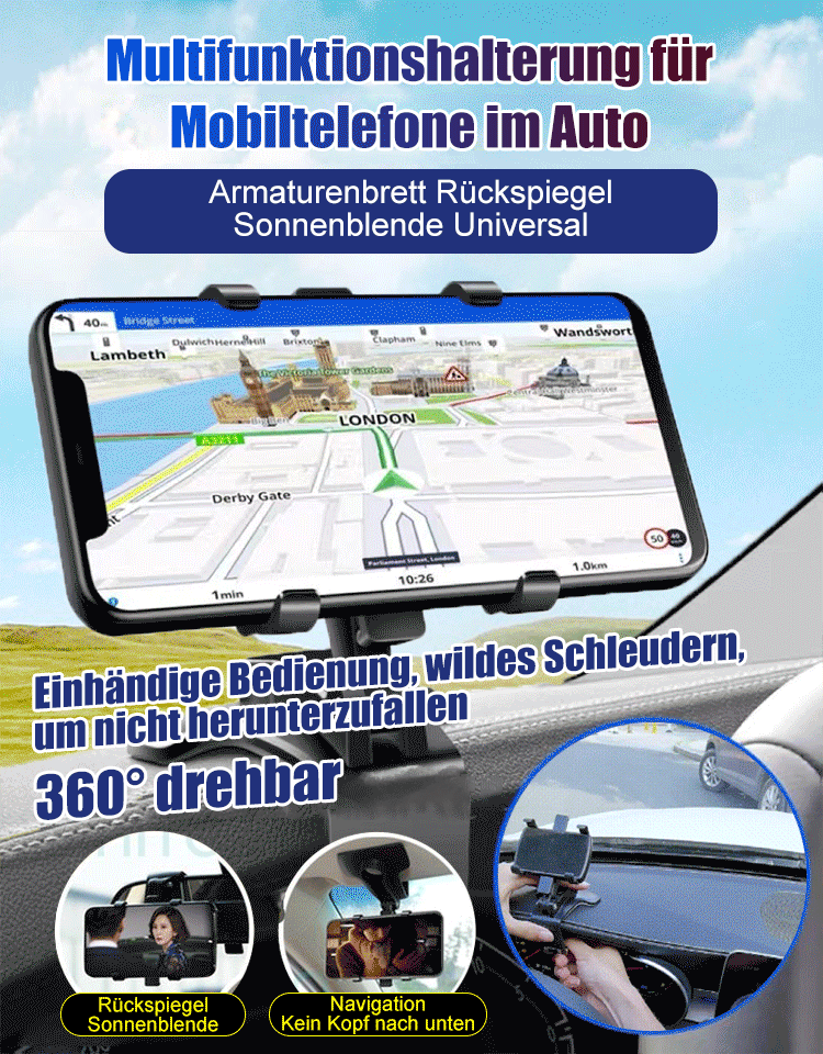 【Es ist sicherer, auf Ihr Telefon zu schauen】Multifunktionshalterung für Mobiltelefone im Auto