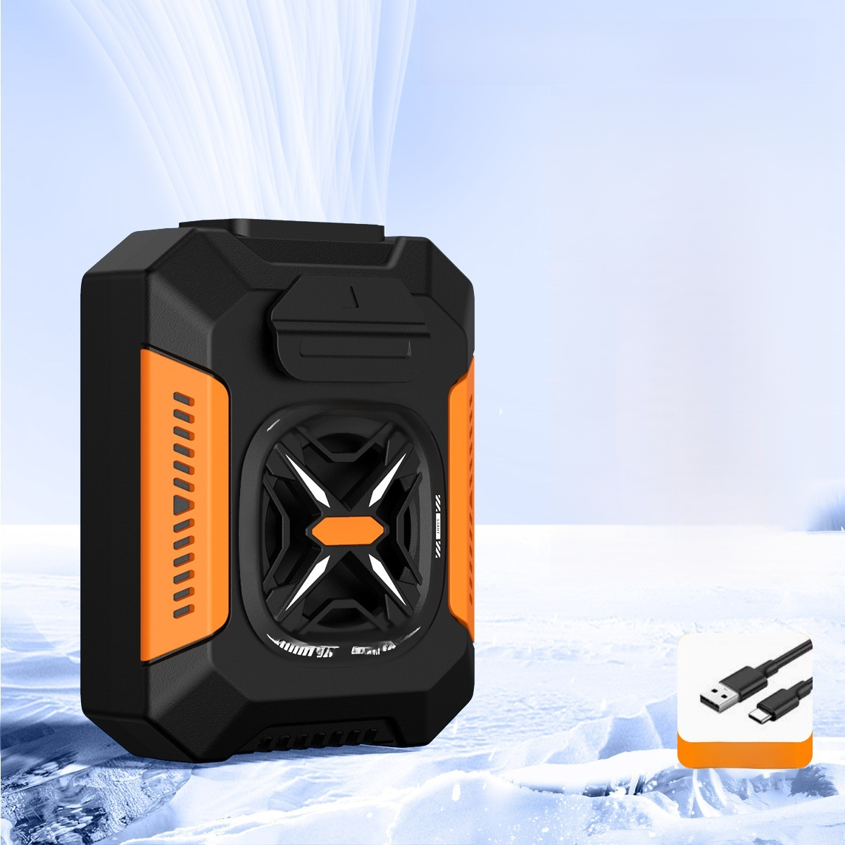 【Cooling / Mobile Power / 2000 Lumen Flashlight!】Waist hanging fan out