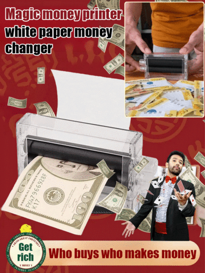 【White paper turns into money】Printing machine magic props