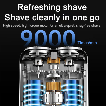 10 seconds quick shave without leaving marks. Rotary double ring electric shaver