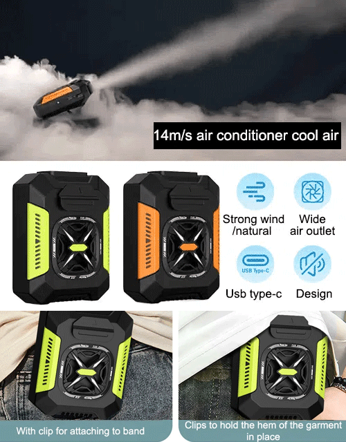 【Cooling / Mobile Power / 2000 Lumen Flashlight!】Waist hanging fan outdoor portable mobile waist fan