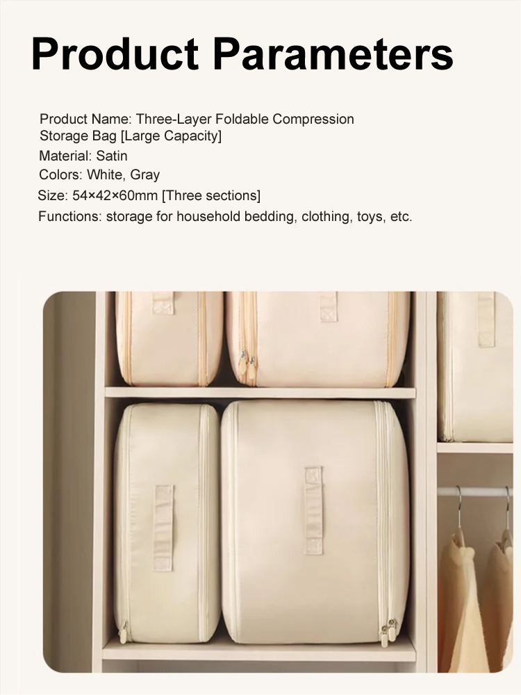 [Triple Capacity] Three-layer foldable compression storage bag