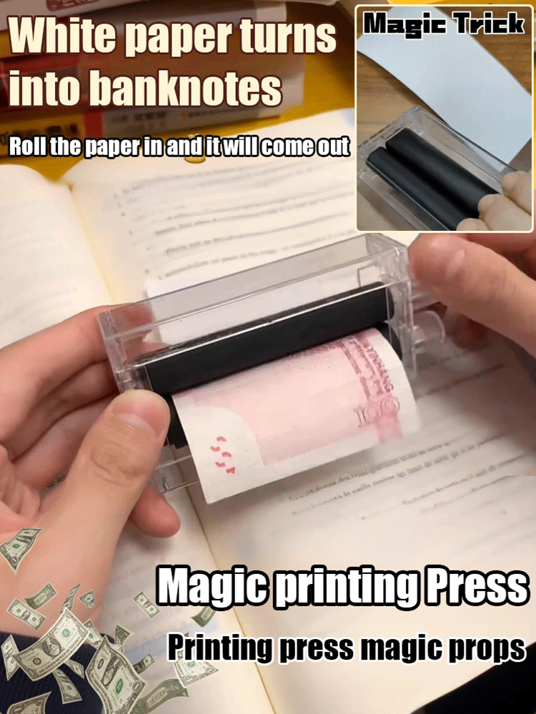 【White paper turns into money】Printing machine magic props