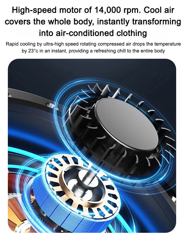 【Cooling / Mobile Power / 2000 Lumen Flashlight!】Waist hanging fan outdoor portable mobile waist fan
