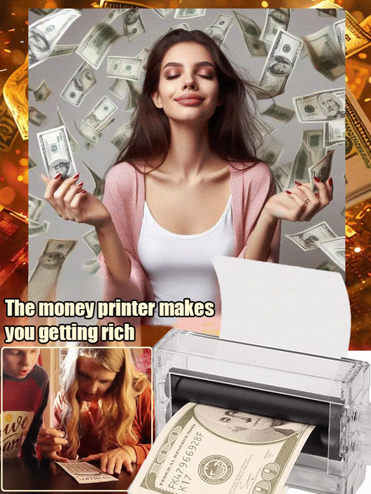【White paper turns into money】Printing machine magic props