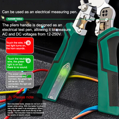 【A toolbox that fits in your pocket】Multi-function pointed-nosed wire stripping pliers