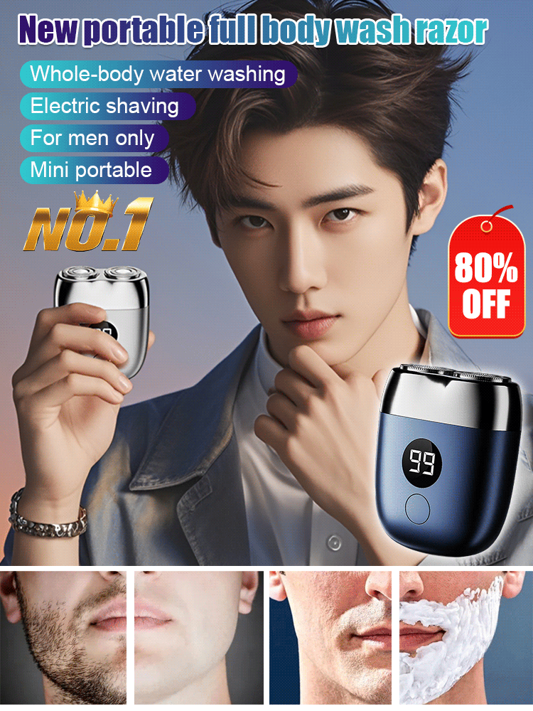 【New portable full-body washable shaver】high-efficiency motor, shaving experience fully upgraded