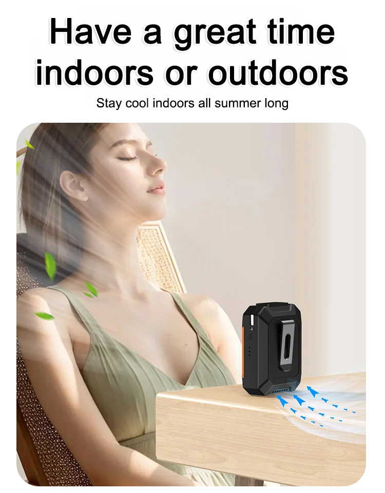 【Cooling / Mobile Power / 2000 Lumen Flashlight!】Waist hanging fan outdoor portable mobile waist fan