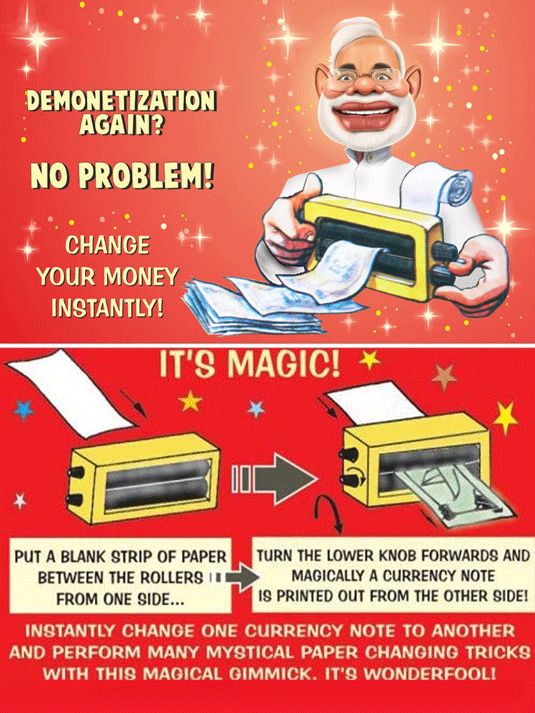 【White paper turns into money】Printing machine magic props