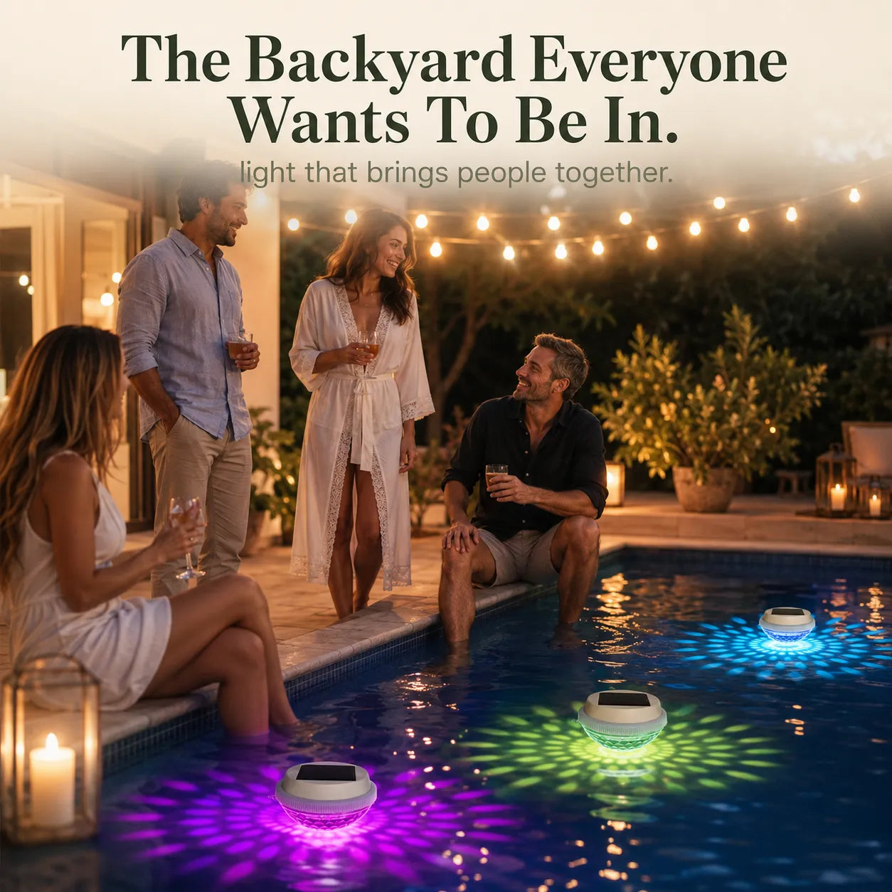 Solar Floating Pool Light, Color Changing Starburst Glow with Remote, IP68 Waterproof