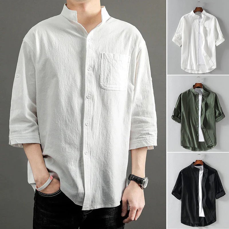 Men's short sleeve linen shirt