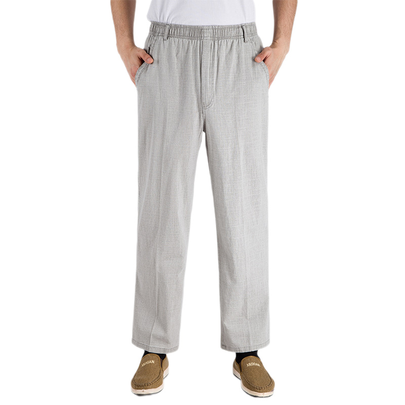 Men's Linen High Waist Slim Fit Pants