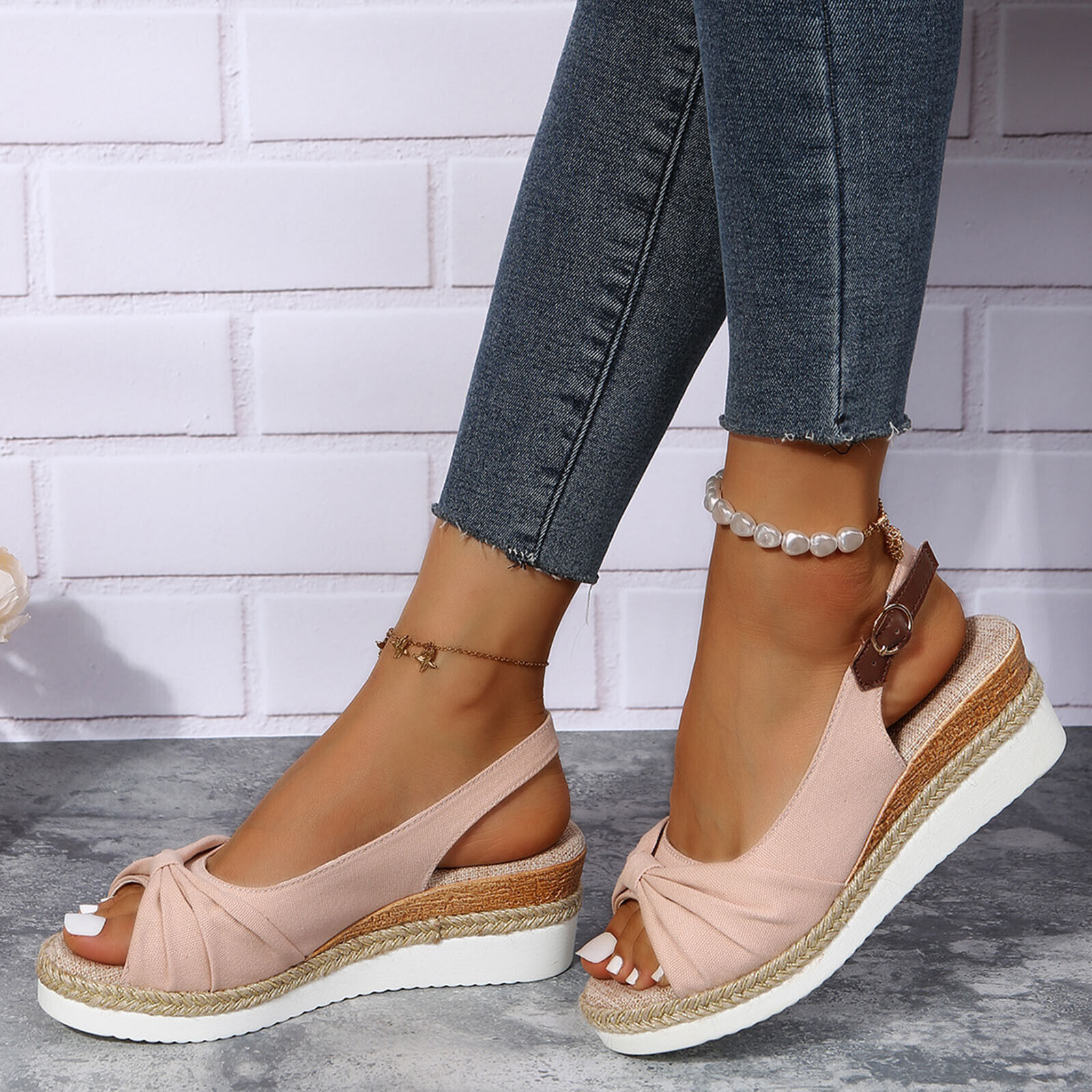 🔥Last Day Promotion 50% OFF - ComfyStep | Women's Sandals for Bunions Ladies Fashion Summer Solid Color Fabric Casual