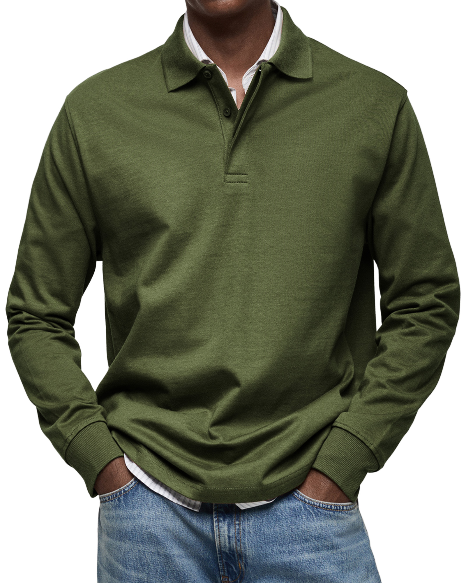 🎉Men's Everyday Comfort Lapel Button Casual Long Sleeve POLO Shirt