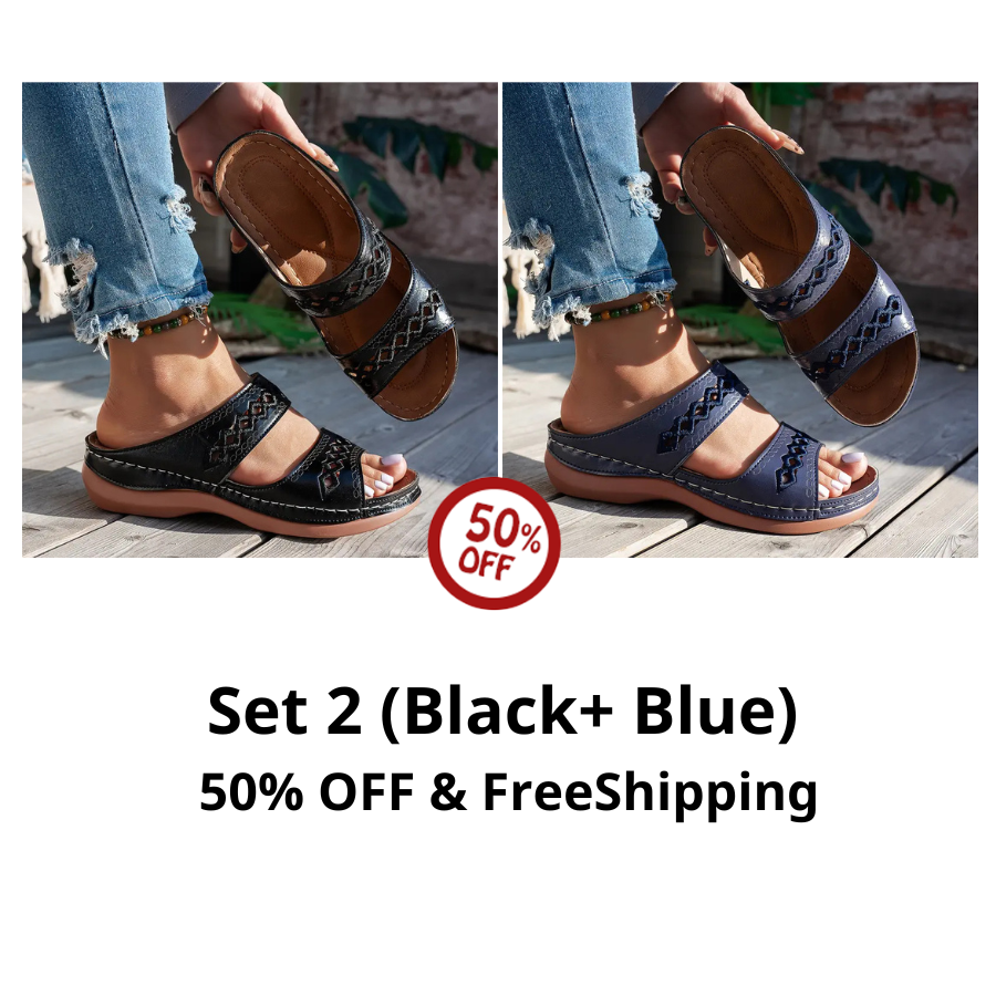 💥LAST DAY SALE 60%  Comfortable Arch Support Slides - Women's Solid Color Sandals - Breathable