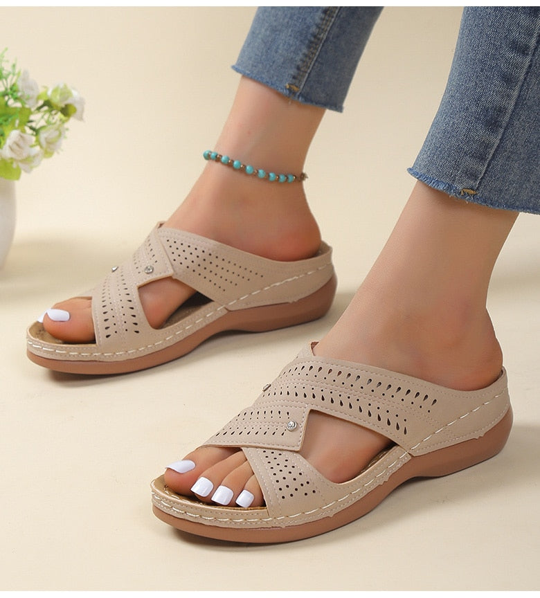 ELEGANTHEEL - LOW HEEL ORTHOPEDIC SANDALS