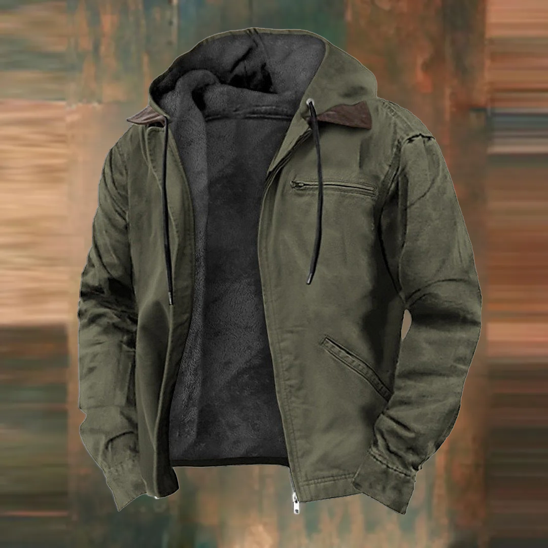 Hooded - Zipped Up - Fleece Lined Jacket