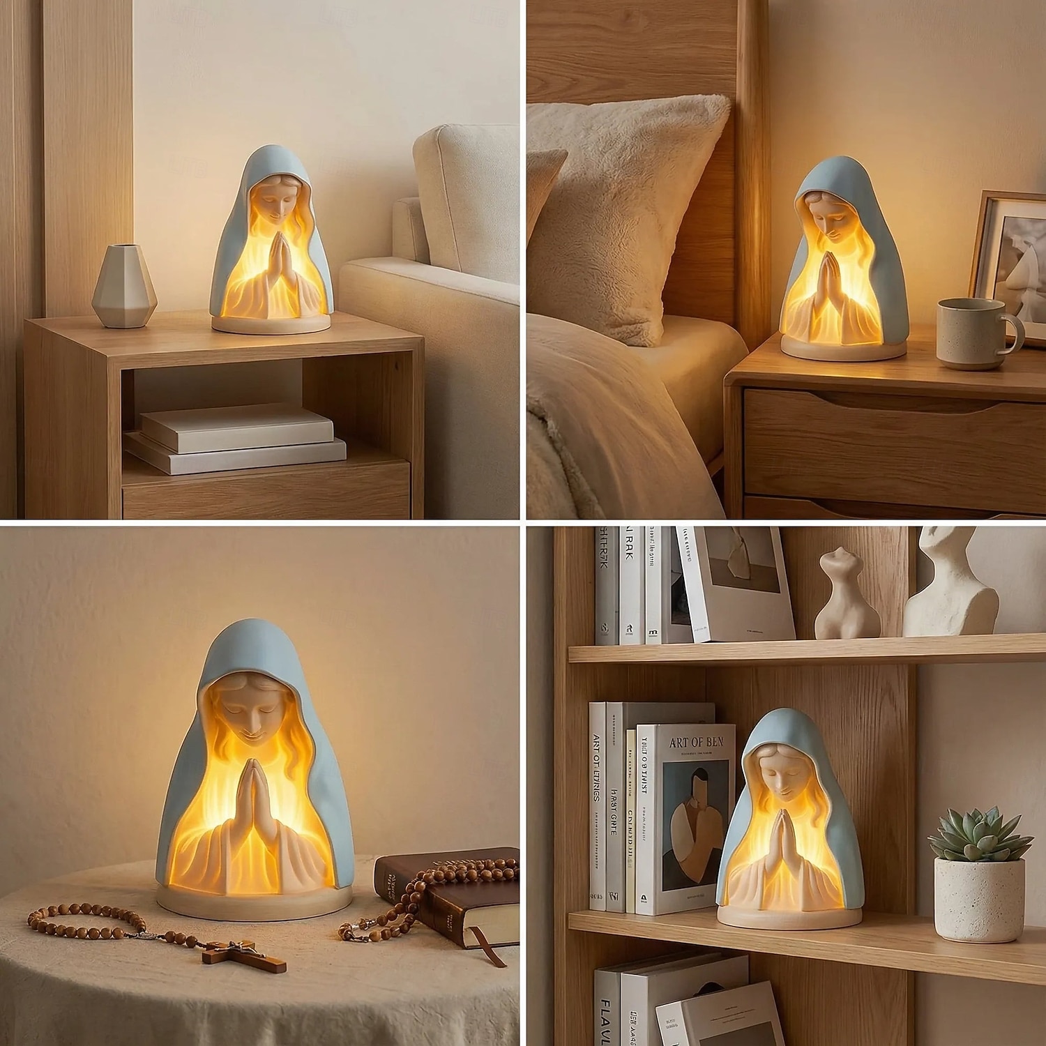 Virgin Mary Statue Night Light, New Virgin Mary Prayer Night Light, Led Devotional Table Lamp, Soft Eye Protection Night Lights, Home Decor for Bedroom Living Room 2026 - $17.99 &ndash;P6