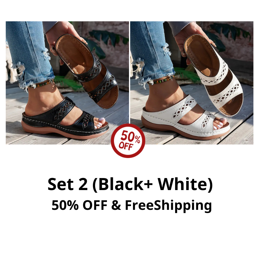 💥LAST DAY SALE 60%  Comfortable Arch Support Slides - Women's Solid Color Sandals - Breathable