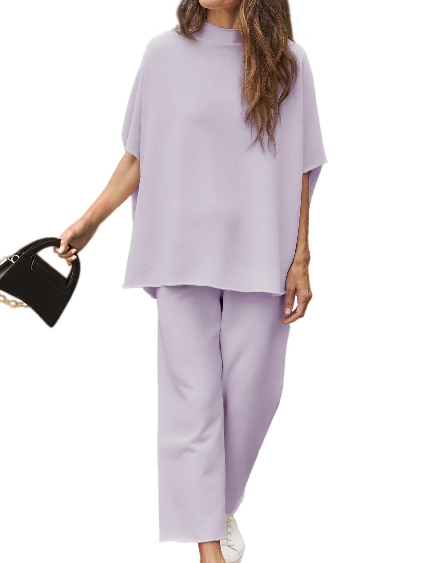 ⏰Hot Sale- Women's 3/4 Batwing Sleeve Capelet Wide Leg Pants Set(Buy 2 Free Shipping)
