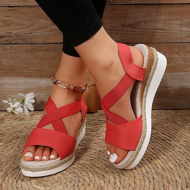 🔥Last Day 70% OFF -Women's Chunky Platform Classic Flat Bottom Slope Heel Sandals