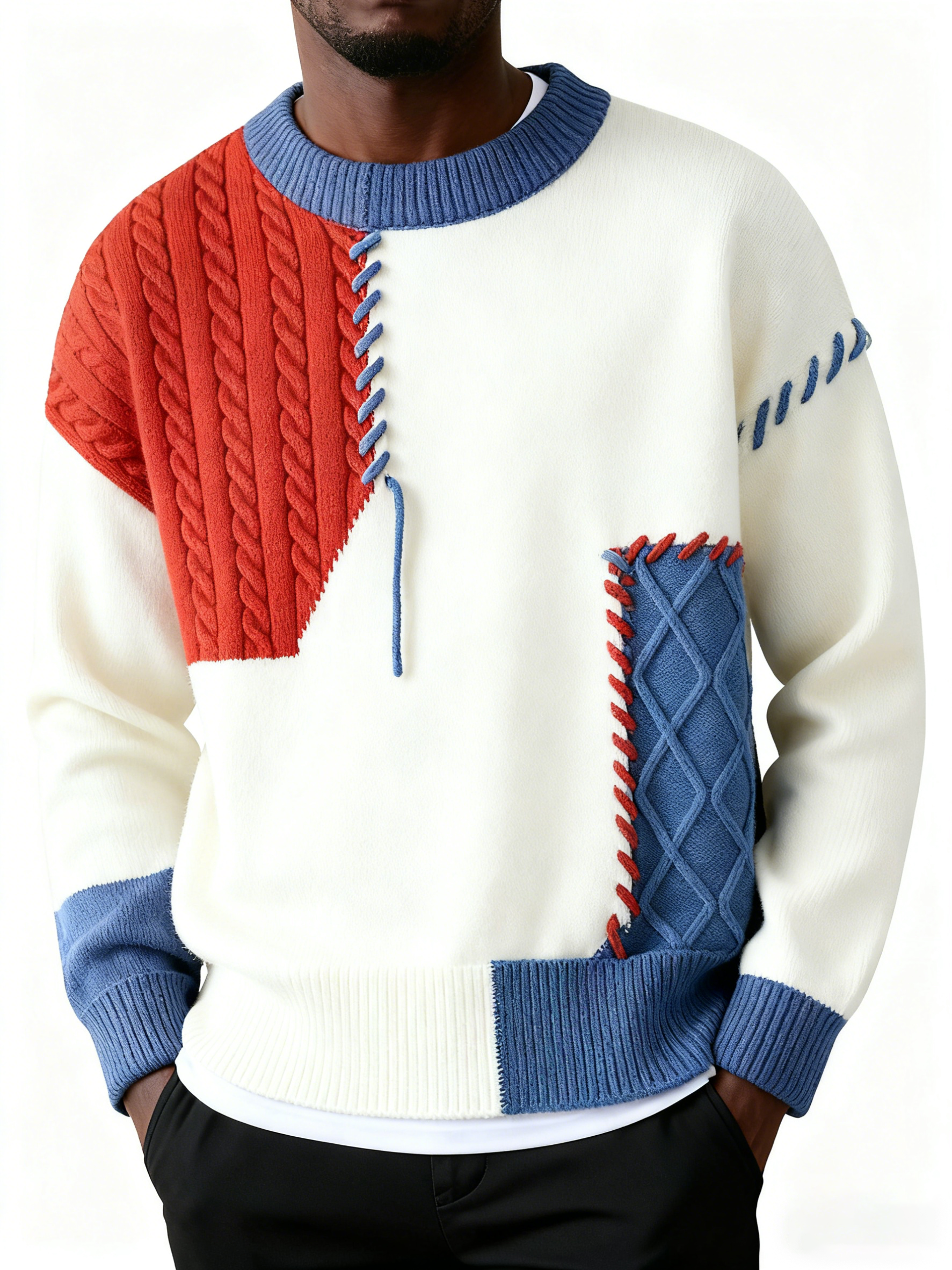 CLEARANCE SALE🔥Men's fashionable base layer knitted wool sweater