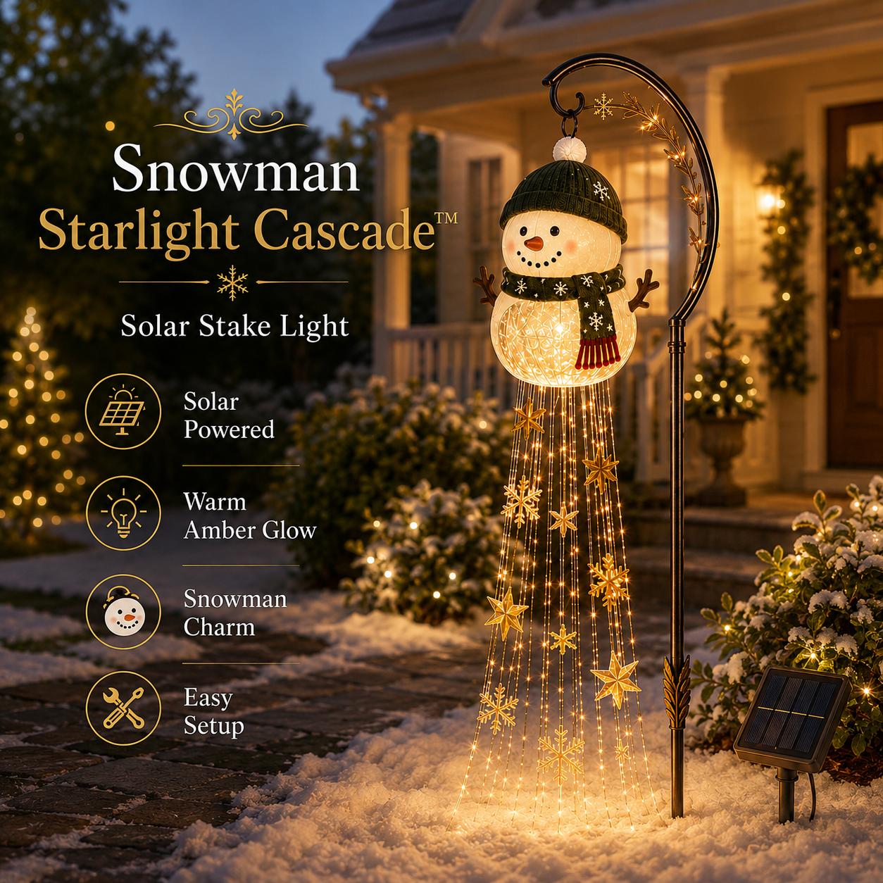 ☃️ Snowman Starlight Solar Christmas Yard Light