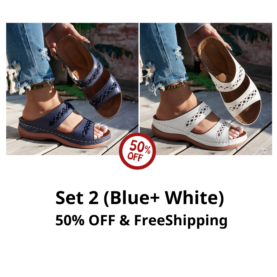 💥LAST DAY SALE 60%  Comfortable Arch Support Slides - Women's Solid Color Sandals - Breathable