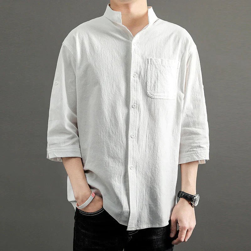 Men's short sleeve linen shirt