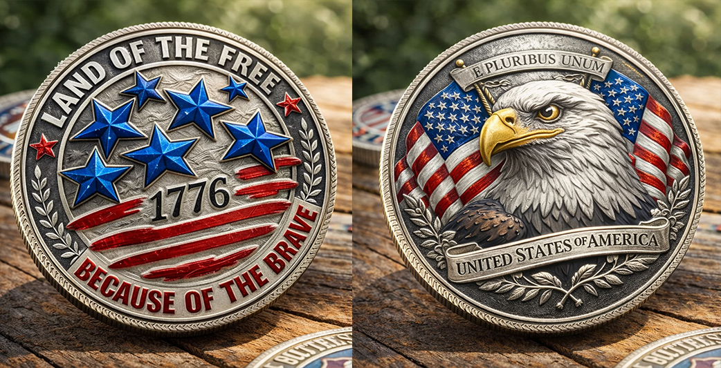 🏆Flash Sale 60% OFF - 1776 Land of the Free Patriotic Commemorative Coin
