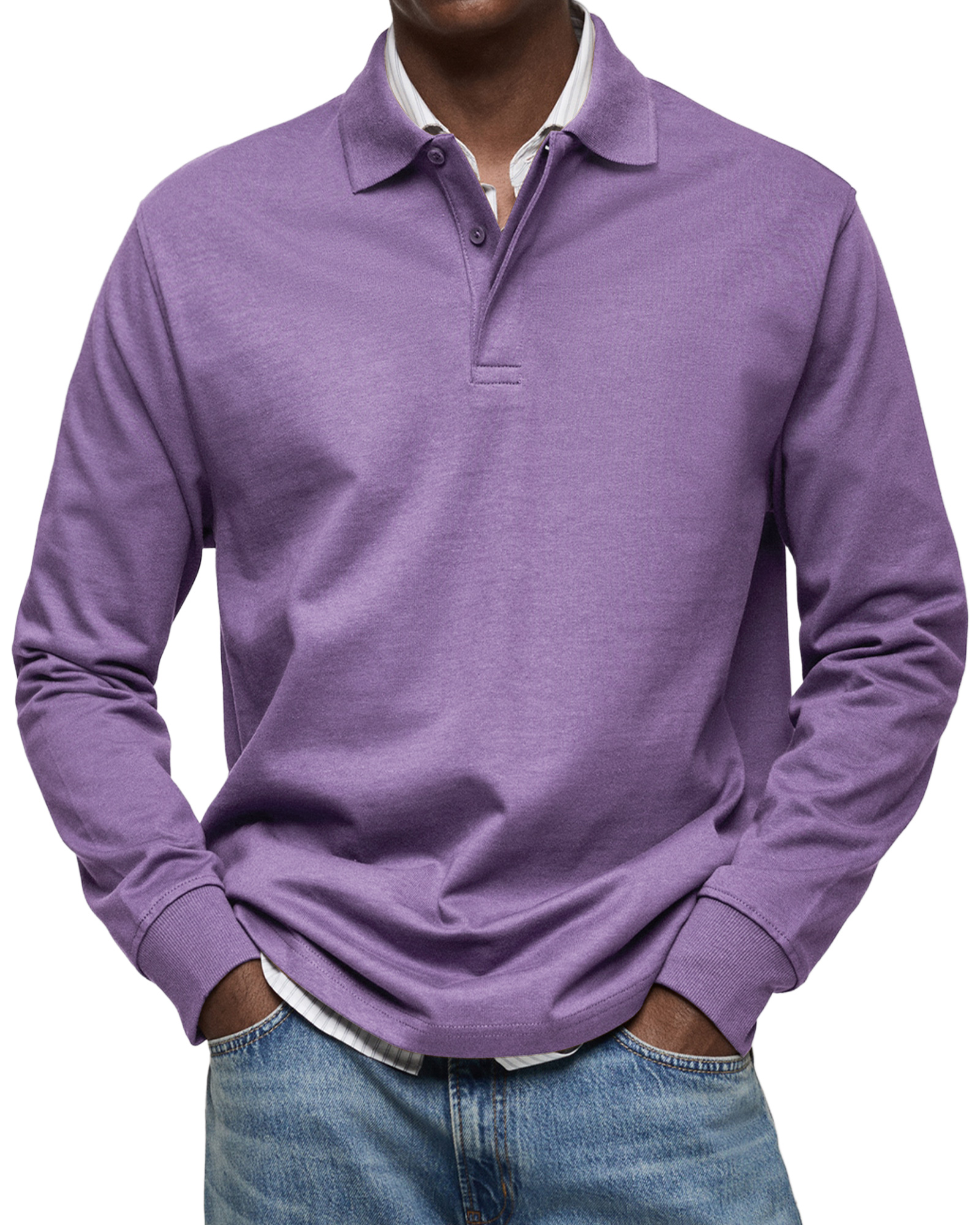 🎉Men's Everyday Comfort Lapel Button Casual Long Sleeve POLO Shirt