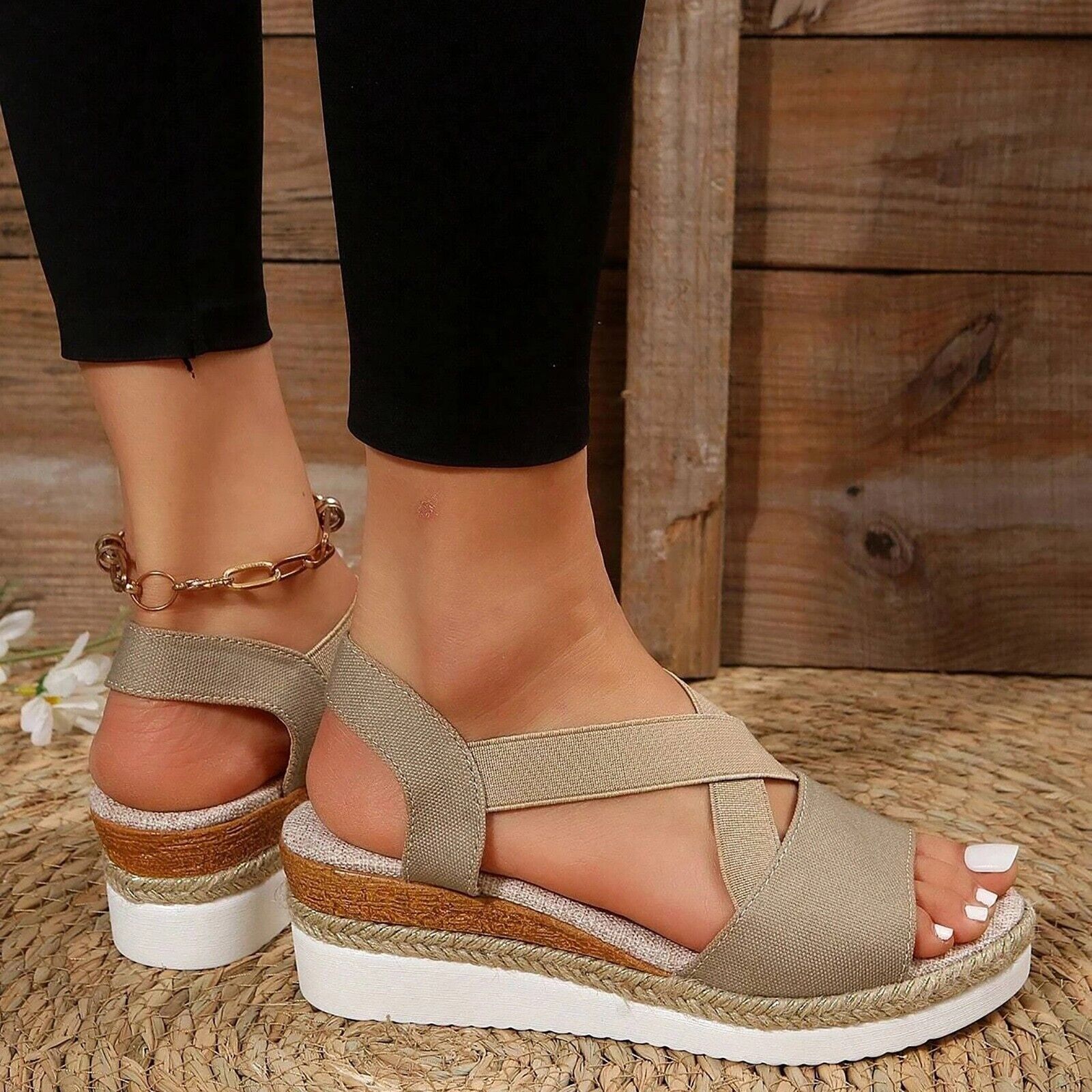 🔥Last Day 70% OFF -Women's Chunky Platform Classic Flat Bottom Slope Heel Sandals