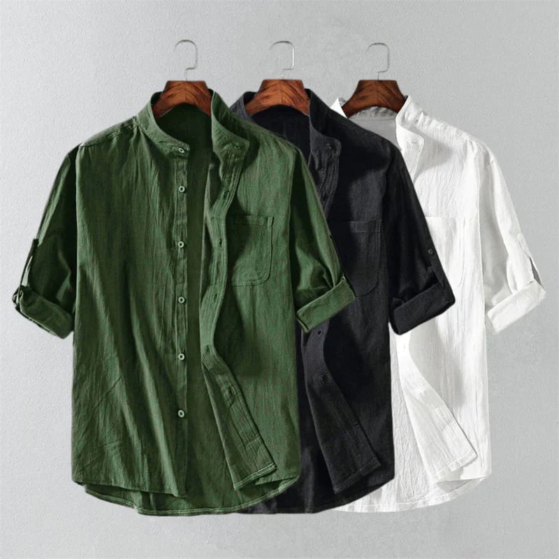 Men's short sleeve linen shirt